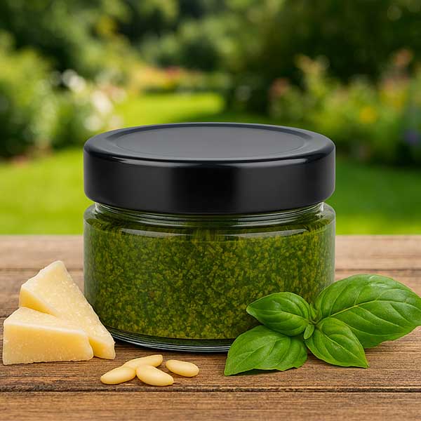 Słoik okrągły 130 ml z pokrywką BasicSeal, czarny UNiTWIST