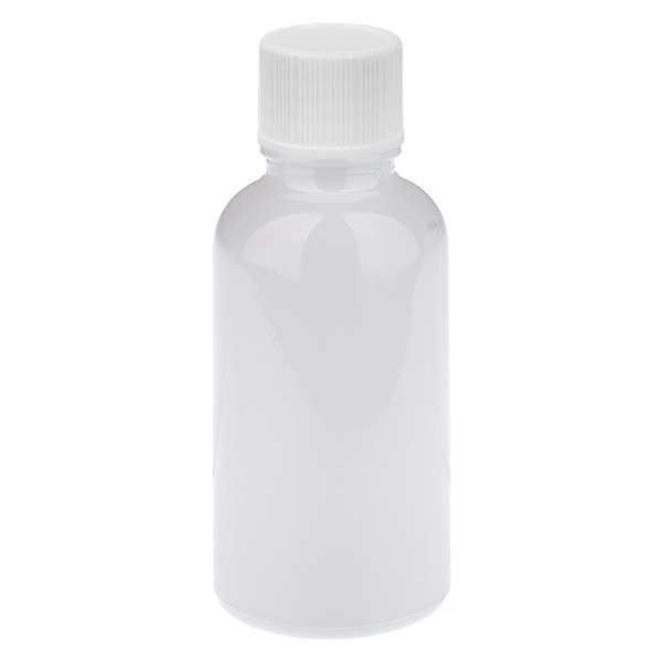 Butelka 30 ml, zakrętka 11 mm, biała, standardowa WhiteLine UT18/30 Butelka 30 ml, zakrętka 11 mm, biała, standardowa WhiteLine UT18/30