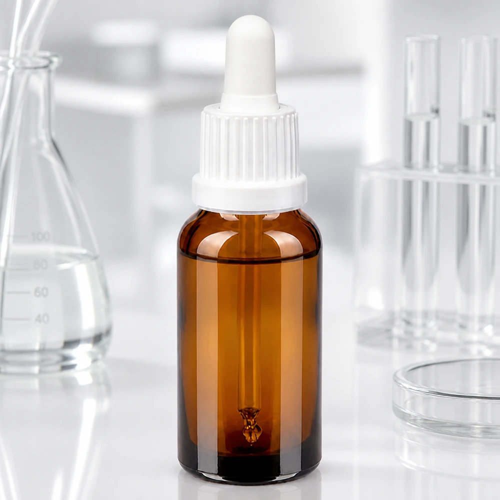 Butelka z pipetą 20 ml biała OV BrownLine UT18/20 Butelka z pipetą BrownLine 20 ml z gwintem UT18/20 - precyzyjna aplikacja kroplomierzem do użytku laboratoryjnego