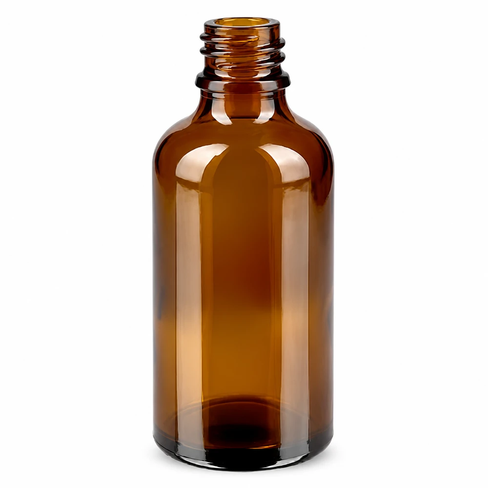 Butelka z kroplomierzem 50 ml 0,7 mm biały OV BrownLine UT18/50 Butelka z brązowego szkła 50 ml z zakraplaczem do olejków eterycznych i kosmetyków BrownLine UT18