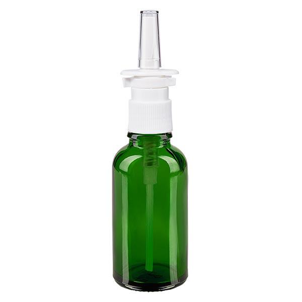 Butelka apteczna zielona 30ml atomizer do nosa biały St Butelka apteczna zielona 30ml atomizer do nosa biały St