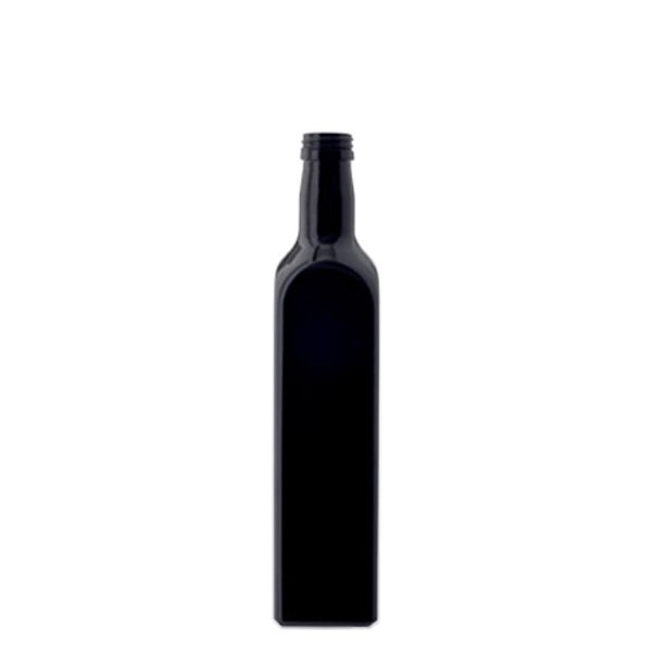 Butelka na olej z fioletowego szkła 500 ml kwadratowa, UNI 31,5x24 Butelka na olej z fioletowego szkła 500 ml kwadratowa, UNI 31,5x24