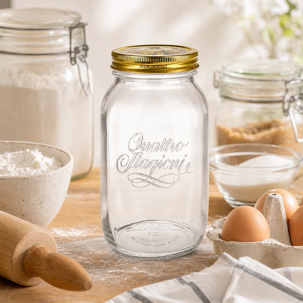 Quattro Stagioni 1500ml słoik na przetwory w piekarni z mąką jajkami wałek do ciasta włoski słoik na przetwory przybory kuchenne