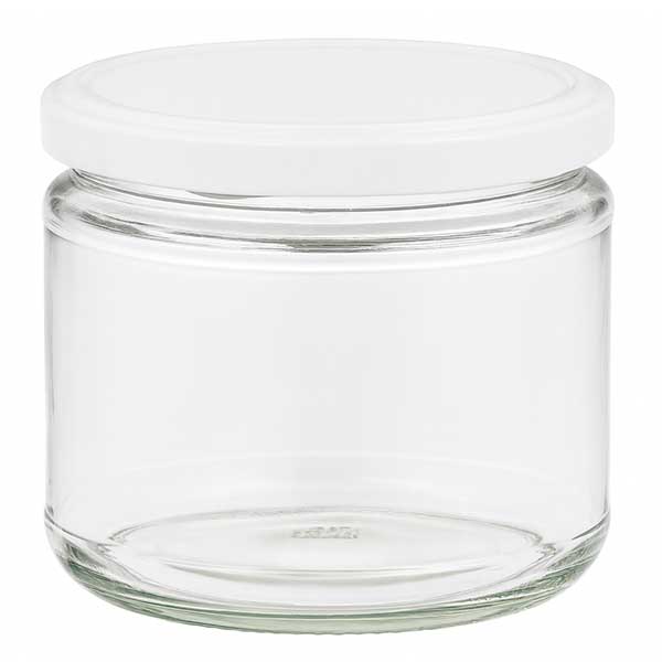 Słoik okrągły 330 ml z pokrywką BasicSeal w kolorze białym UNiTWIST