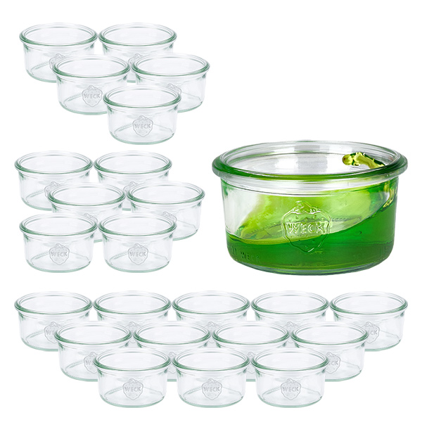 Zestaw 24 słoików Weck 165 ml, słoik z pokrywką Zestaw 24 słoików Weck 165 ml, słoik z pokrywką