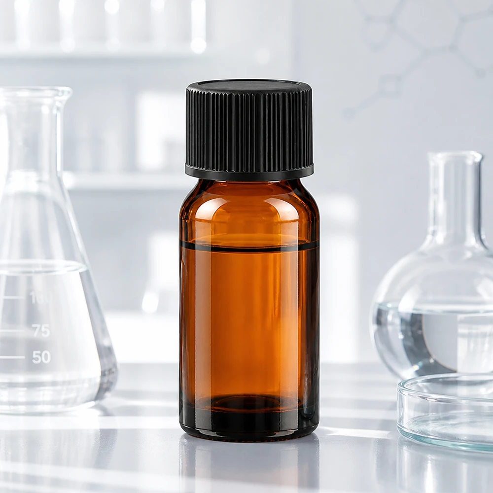 10 ml butelka z kroplomierzem 1 mm czarny STD BrownLine UT18/10 Butelka z zakraplaczem BrownLine 10 ml wykonana ze szkła chroniącego przed promieniowaniem UV z czarną zakrętką do laboratoriów i kosmetyków