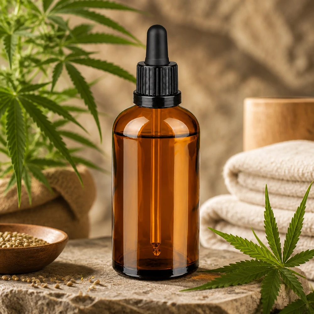 Brązowa szklana butelka 100 ml z zakrętką z pipetą do precyzyjnej aplikacji kropelkowej w kosmetykach naturalnych