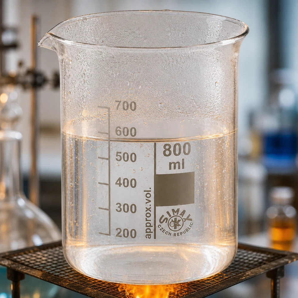 Żaroodporna zlewka ze szkła borokrzemowego o pojemności 800 ml ze skalą i dziobkiem do bezpiecznej pracy laboratoryjnej
