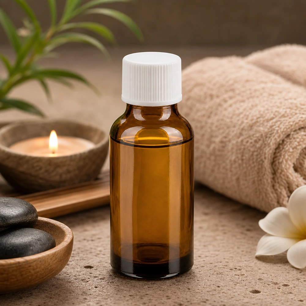 Butelka 20 ml 11 mm SV biała STD BrownLine UT18/20 Kompaktowa butelka z bursztynowego szkła o pojemności 20 ml z gwintem 11 mm, idealna do aromaterapii i zastosowań wellness.