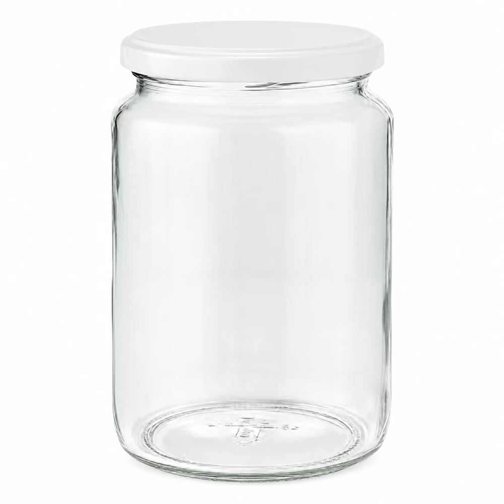 Słoik okrągły 795 ml z pokrywką BasicSeal biała UNiTWIST Okrągły słoik o pojemności 795 ml z białą pokrywką BasicSeal UNiTWIST - pusty słoik z przezroczystego szkła do przechowywania przetworów