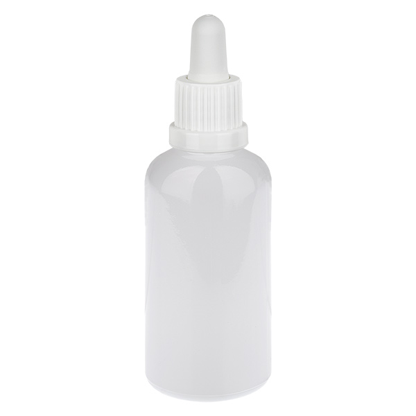 Butelka z pipetą 50 ml, biała, zamknięcie zabezpieczające WhiteLine UT18/50 Butelka z pipetą 50 ml, biała, zamknięcie zabezpieczające WhiteLine UT18/50