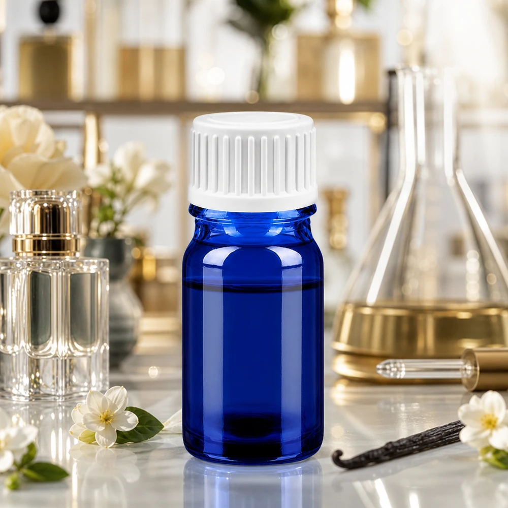 Butelka z zakraplaczem 5 ml 0,9 mm biała STD BlueLine UT18/5 Wysokiej jakości niebieska szklana butelka 5 ml z precyzyjnym zakraplaczem do profesjonalnych zastosowań