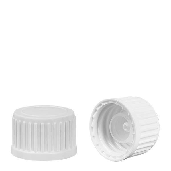 Zakrętka biała (DIN18, UT18) z pierścieniem nalewowym 3 mm w standardzie. Do butelek farmaceutycznych ApoGlas®, UNiTWIST® i Miron® 5-100 ml z gwintem 18 mm. Zakrętka biała (DIN18, UT18) z pierścieniem nalewowym 3 mm w standardzie. Do butelek farmaceutycznych ApoGlas®, UNiTWIST® i Miron® 5-100 ml z gwintem 18 mm.