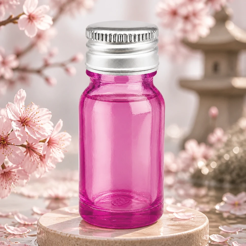 Butelka 10 ml 11 mm z aluminiowo-srebrną zakrętką PurpleLine.UT18/10 Butelka z fioletowego szkła o pojemności 10 ml z aluminiowo-srebrną nasadką SV o średnicy 11 mm do esencji i olejków.