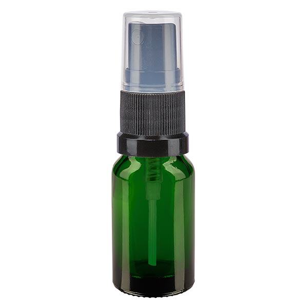 Butelka apteczna zielona 10ml spray top czarny Butelka apteczna zielona 10ml spray top czarny