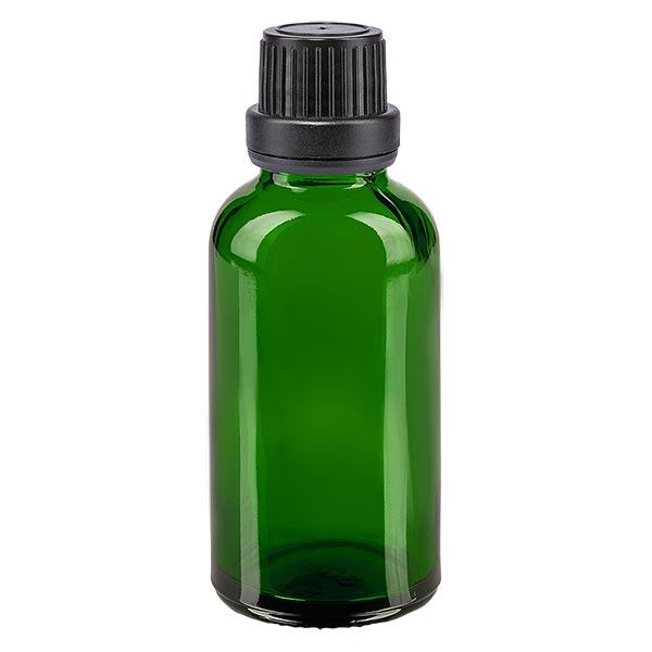 Butelka apteczna zielona 30ml drip v. Pr. 2mm czarny OV Butelka apteczna zielona 30ml drip v. Pr. 2mm czarny OV