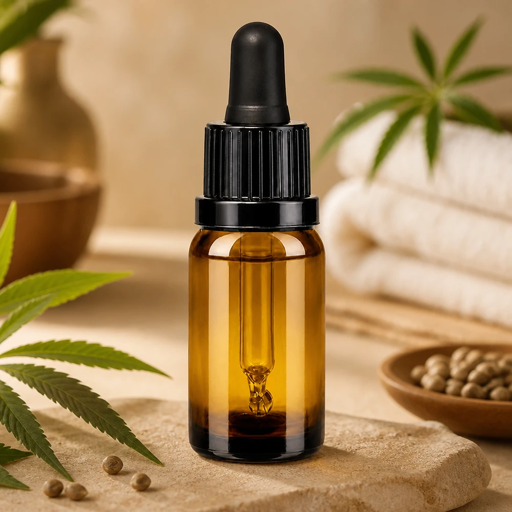 Butelka z pipetą BrownLine 10 ml z czarną nasadką OV do profesjonalnej aromaterapii i kosmetyków naturalnych