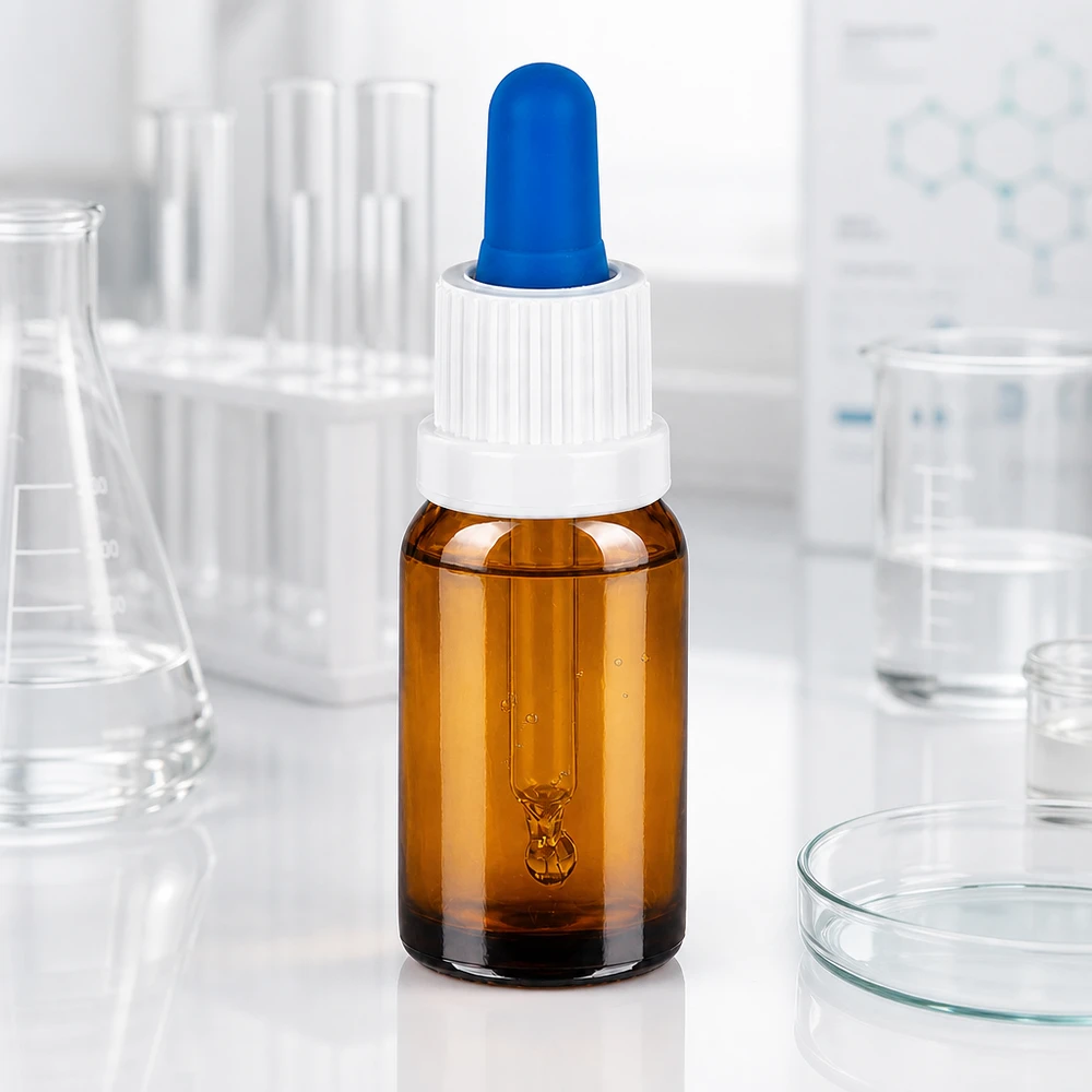 Butelka z pipetą 10 ml BrownLine z precyzyjnym dozowaniem za pomocą kroplomierza do zastosowań laboratoryjnych i kosmetycznych