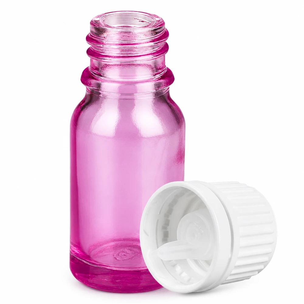 Butelka z zakraplaczem 10 ml 0,7 mm biała Oryginalna zakrętka PurpleLine UT18/10 Butelka ze szkła fioletowego PurpleLine 10 ml z kroplomierzem 0,7 mm do precyzyjnego dozowania UT18/10