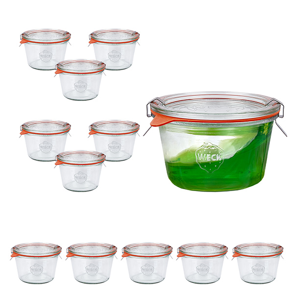 Zestaw 12 słoików Weck o pojemności 370 ml z 12 szklanymi pokrywkami, 1 Zestaw 12 słoików Weck o pojemności 370 ml z 12 szklanymi pokrywkami, 1