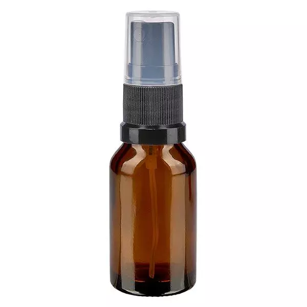 Butelka apteczna brązowa 30ml spray top czarny