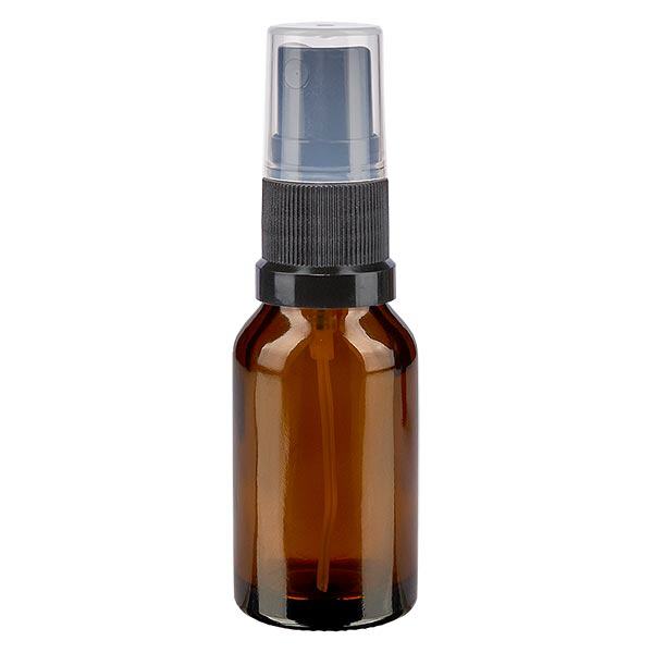 Butelka apteczna brązowa 30ml spray top czarny Butelka apteczna brązowa 30ml spray top czarny