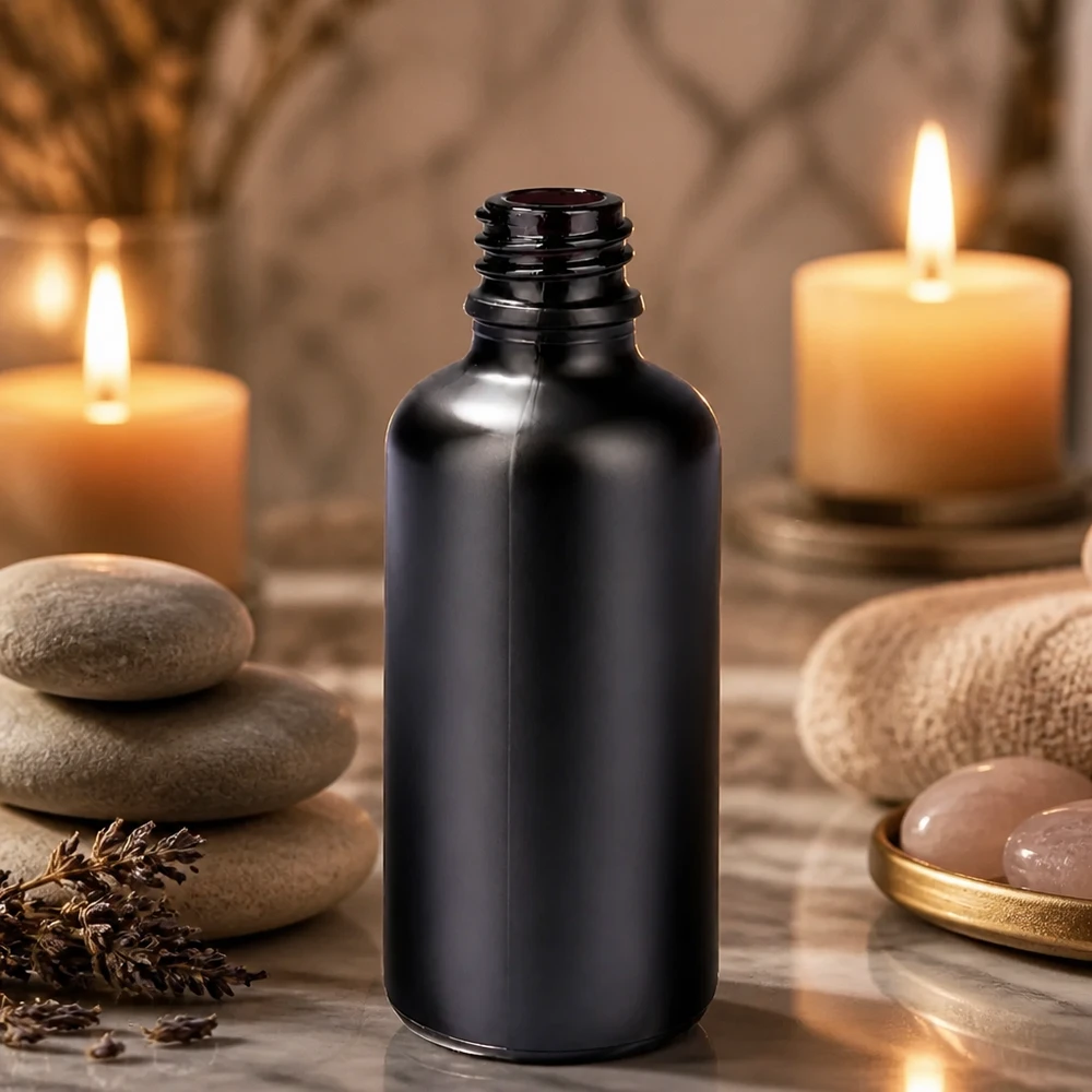 Butelka aptekarska 50 ml BlackLine UT18/50 UNiTWIST w kompaktowym rozmiarze do aromaterapii i odnowy biologicznej