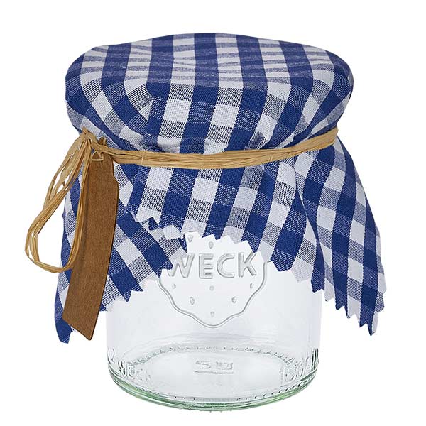 Serwetka materia&#322;owa niebieska w kratk&#281; 150x150mm kwadratowa