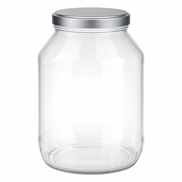 2650 ml okrągły słoik + pokrywka BasicSeal srebrna matowa UN..