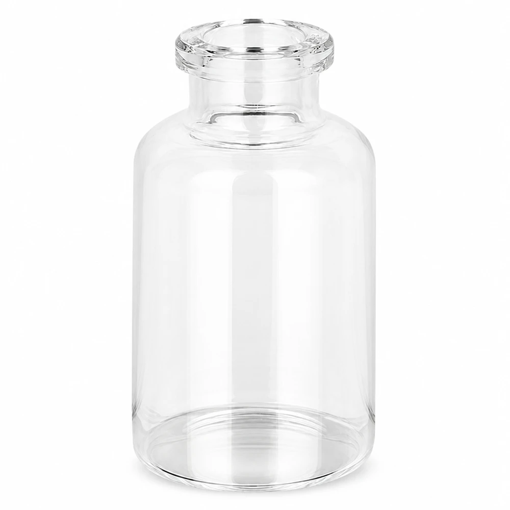 Butelka iniekcyjna z przezroczystego szkła 20 ml Pharmazeutische Klarglasflasche 20ml für Injektionspräparate mit typischer Vialdosierform