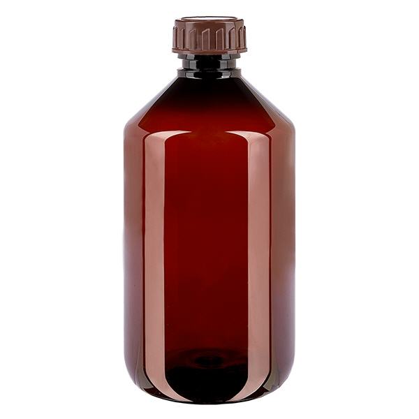 Butelka PET 500 ml z brązową nakrętką Standard Butelka PET 500 ml z brązową nakrętką Standard