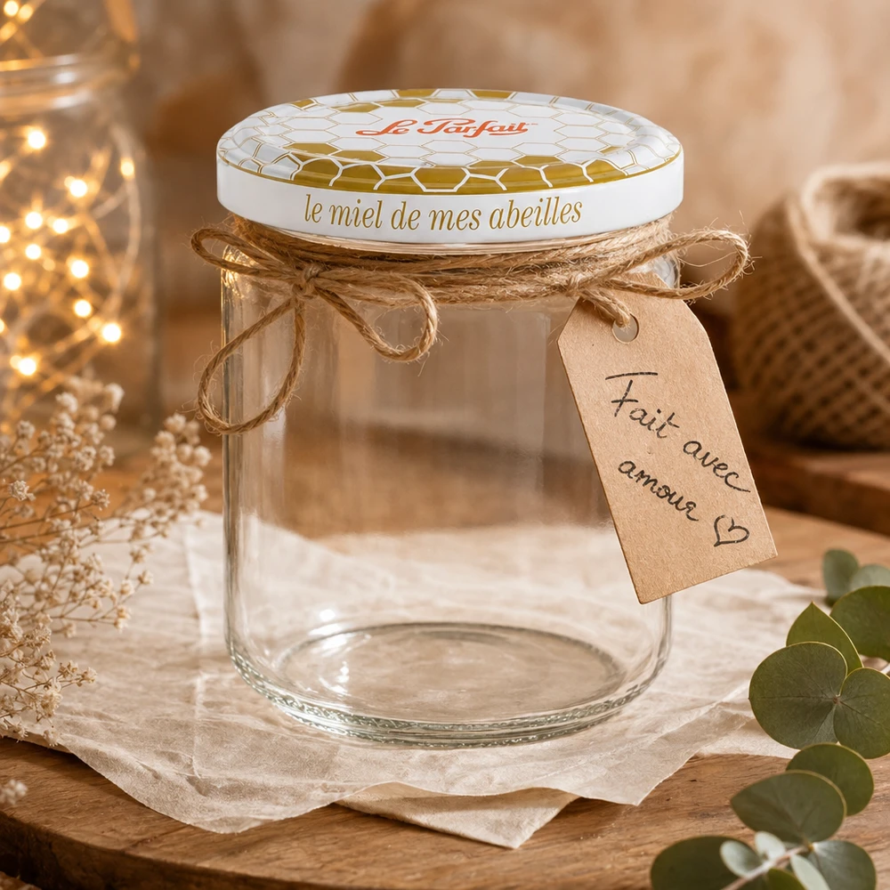 212ml Vorratsglas "Honey" mit Schraubdeckel Le Parfait® Słoik do przechowywania miodu Le Parfait 212 ml ozdobiony pudełkiem prezentowym, sznurkiem jutowym i odręczną przywieszką