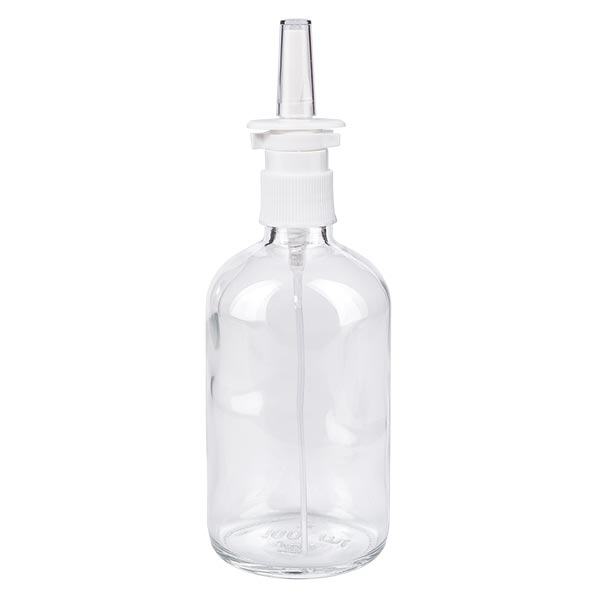 Butelka apteczna przezroczysta 100ml atomizer do nosa biały St Butelka apteczna przezroczysta 100ml atomizer do nosa biały St