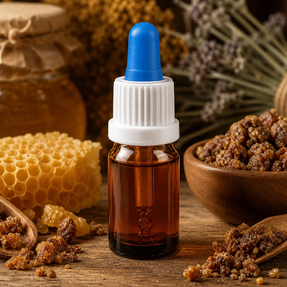 Kompaktowa butelka z pipetą z bursztynowego szkła o pojemności 5 ml z białą zakrętką do ochrony produktów naturalnych przed promieniowaniem UV