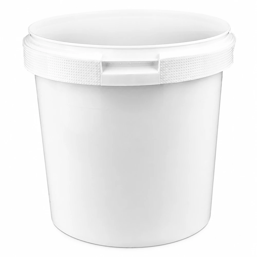 2,5-litrowe białe wiadro bez pokrywy Białe plastikowe wiadro o pojemności 2,5 l, wykonane z PP, bez pokrywki, idealne do przechowywania i transportu