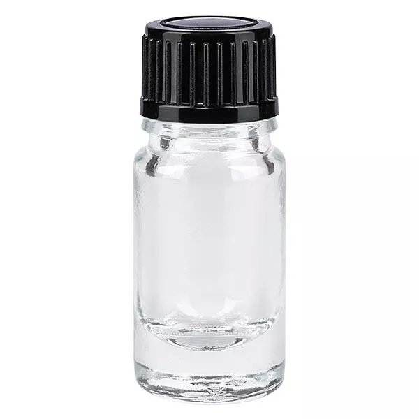 Butelka apteczna przezroczysta 5ml zakrętka czarna szt. Butelka apteczna przezroczysta 5ml zakrętka czarna szt.