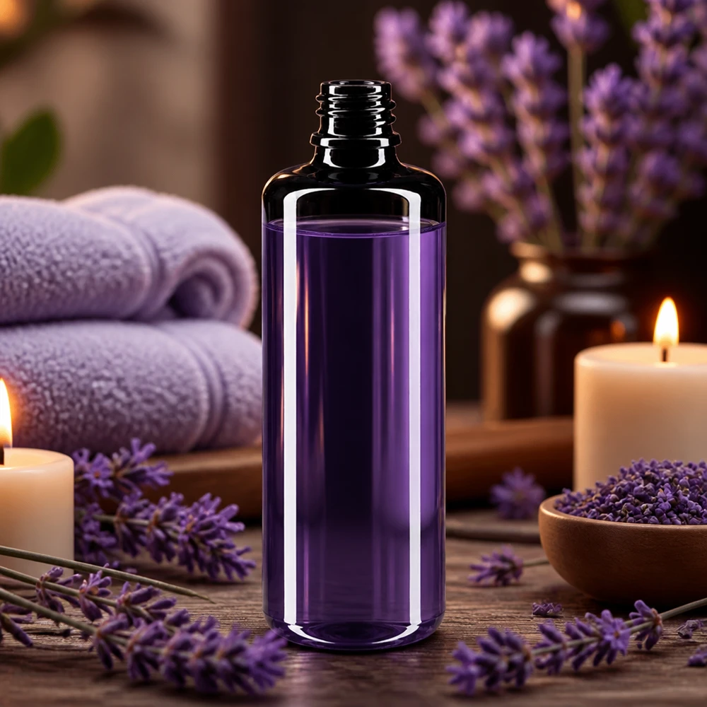 Butelka z fioletowego szkła 50ml DIN 18 (Mironglas) Wysokiej jakości szklana butelka z zakraplaczem Miron Orion 50 ml optymalnie chroni składniki przed szkodliwym światłem.