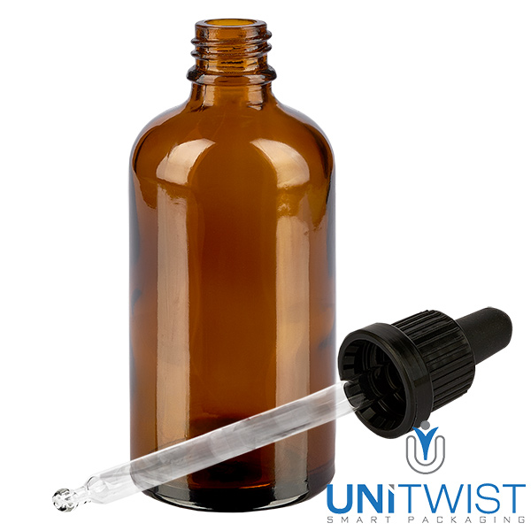 100 ml butelka z pipet&#261; czarna OV BrownLine UT18/100