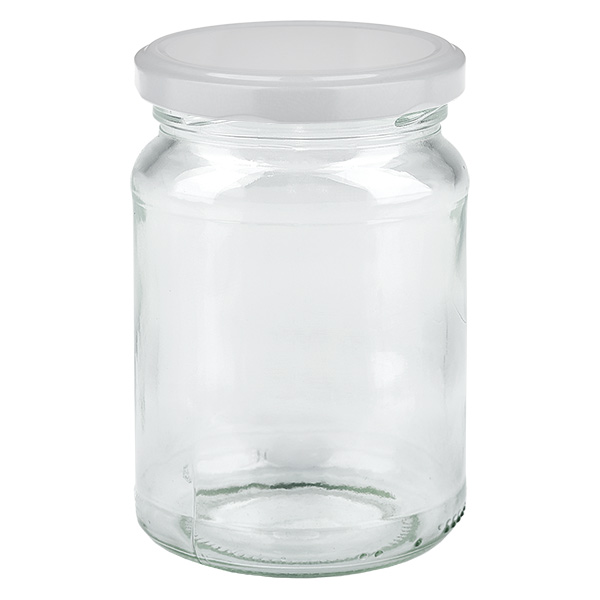 205 ml okr&#261;g&#322;y s&#322;oik z bia&#322;ym wieczkiem BasicSeal UNiTWIST