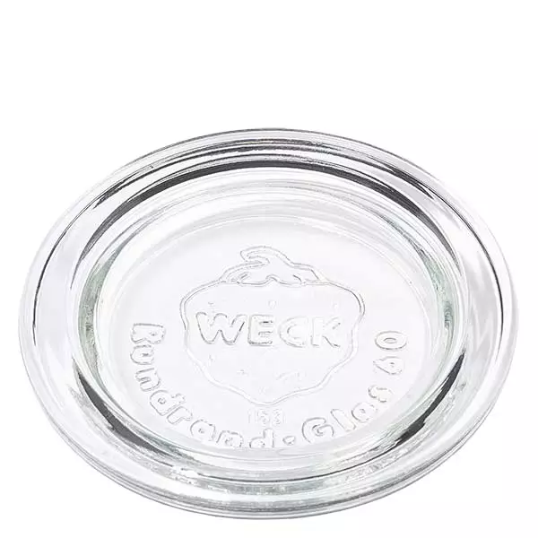 Pokrywa szklana WECK RR60 WECK pokrywka szklana RR60 okrągła przezroczysta z wytłoczonym logo do słoików i słoików na przetwory