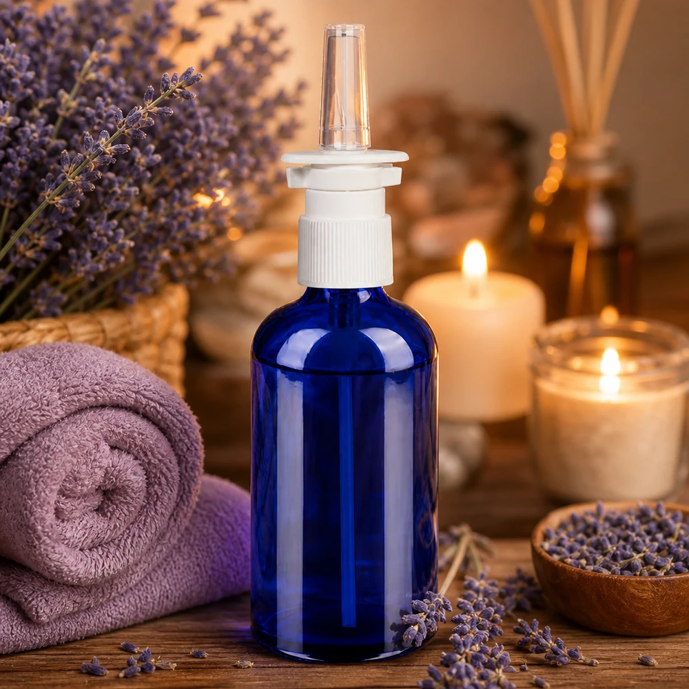 Butelka z aerozolem do nosa 100 ml z przezroczystą głowicą rozpylającą i ergonomiczną konstrukcją ułatwiającą dozowanie