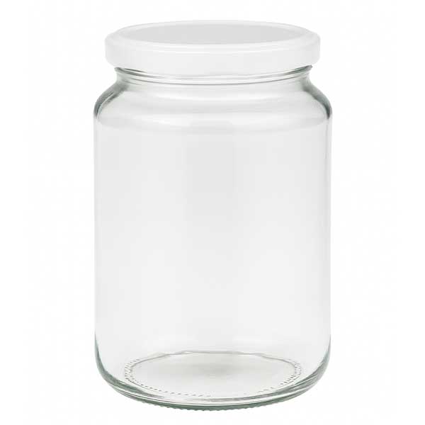 382 ml okrągłe szkło z pokrywką BasicSeal biała UNiTWIST