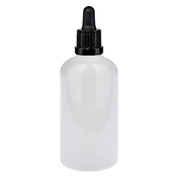 Butelka z pipetą 100 ml, czarna, zamknięcie zabezpieczające przed otwarciem WhiteLine UT18/100 Butelka z pipetą 100 ml, czarna, zamknięcie zabezpieczające przed otwarciem WhiteLine UT18/100