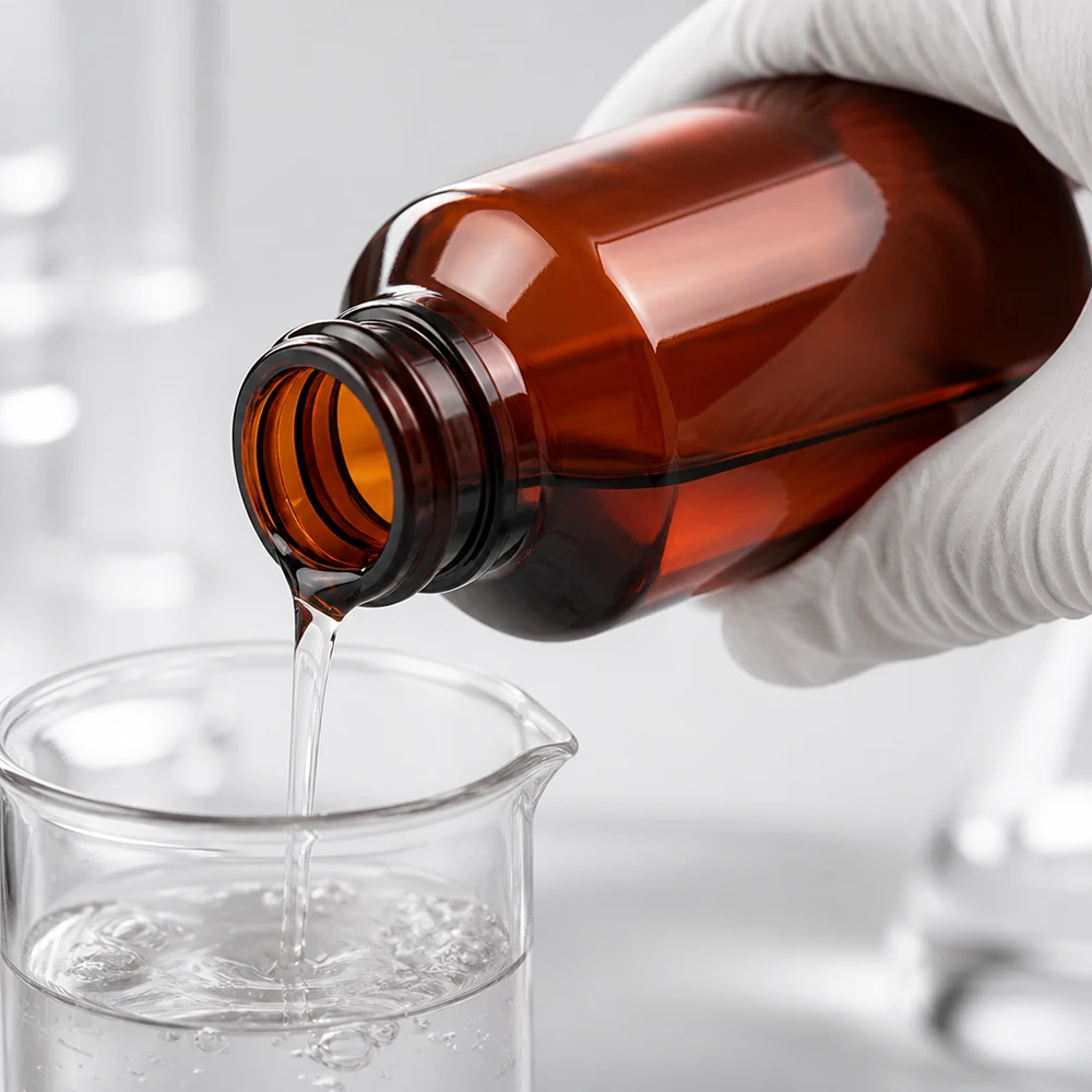 Butelka PET 100 ml z czarną nakrętką OV Kompakte 100ml PET Flasche braun für Laborflüssigkeiten mit kindersicherem Originalitätsverschluss