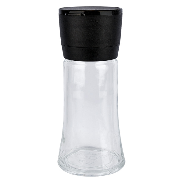 Słoik na sól/przyprawy 95 ml z młynkiem (gruboziarnisty), czarny Słoik na sól/przyprawy 95 ml z młynkiem (gruboziarnisty), czarny