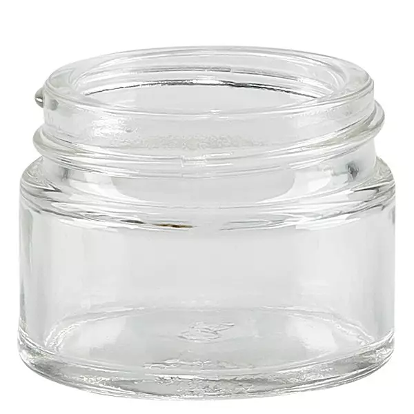 Słoiczek na maść (szklany) 15 ml, przezroczysty, bez pokrywki, gwint 38 mm/R3