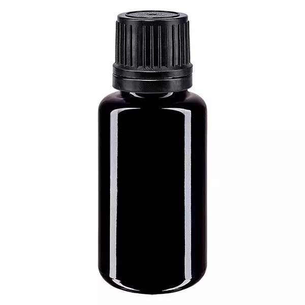 Butelka apteczna viol. 20ml zakrętka v. czarny nalewak r. OV Butelka apteczna viol. 20ml zakrętka v. czarny nalewak r. OV