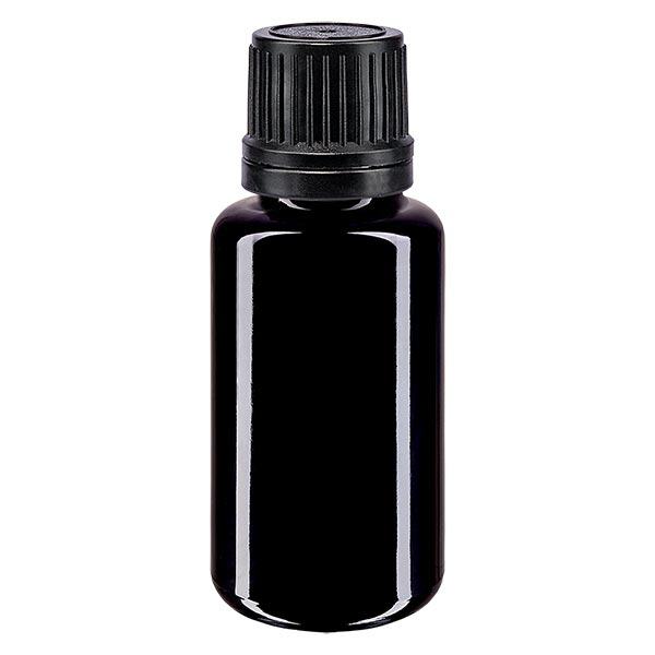 Butelka apteczna viol. 20ml zakrętka v. czarny nalewak r. OV Butelka apteczna viol. 20ml zakrętka v. czarny nalewak r. OV