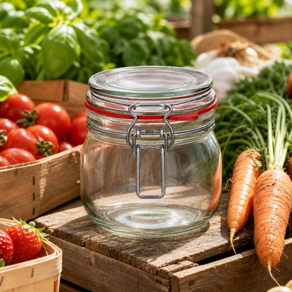 Słoik do przechowywania typu G o pojemności 634 ml z zamknięciem na zatrzask UN.. Słoik do przechowywania typu G o pojemności 634 ml z zamknięciem na zatrzask UN..