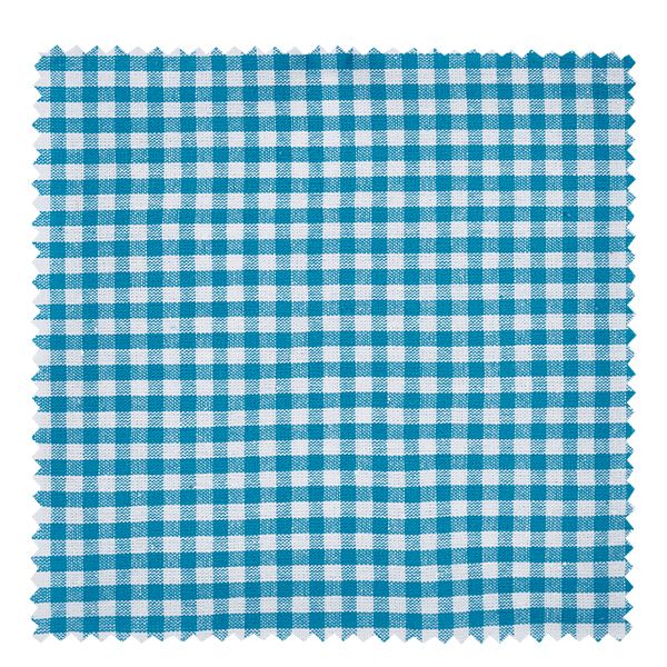 Tkanina serwetka turkusowa w kratkę 150x150mm kwadratowa Eckiges Stoff Schmuckdeckchen in türkis-weißem Karomuster 15cm für Einmachgläser und Marmeladengläser